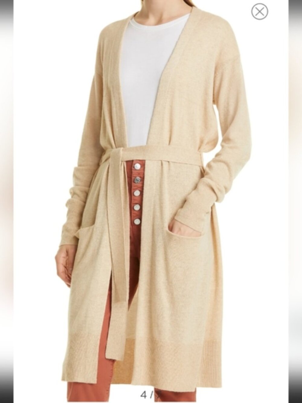 UNWORN. Veronica Beard Danzie Belted Longline Cardigan